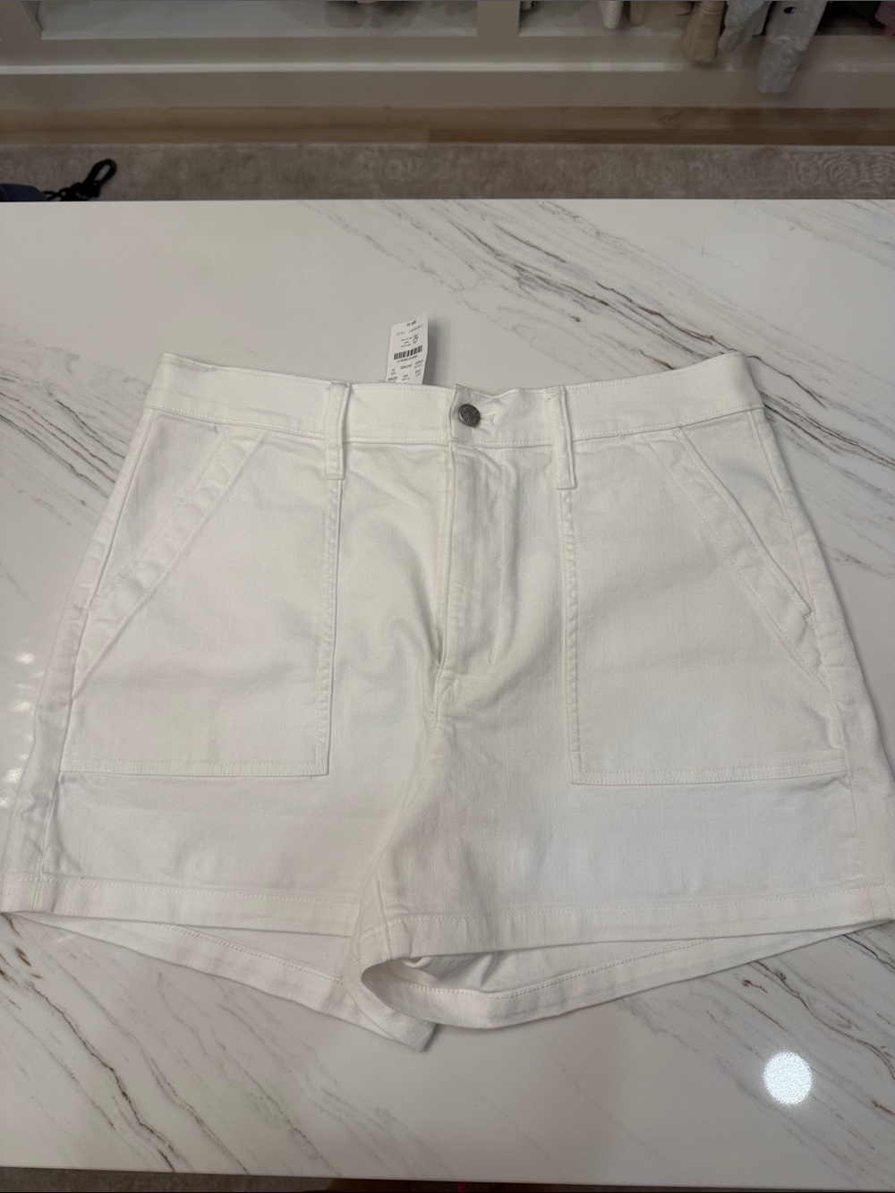 NWT J. Crew White High-Rise Utility Cotton Shorts